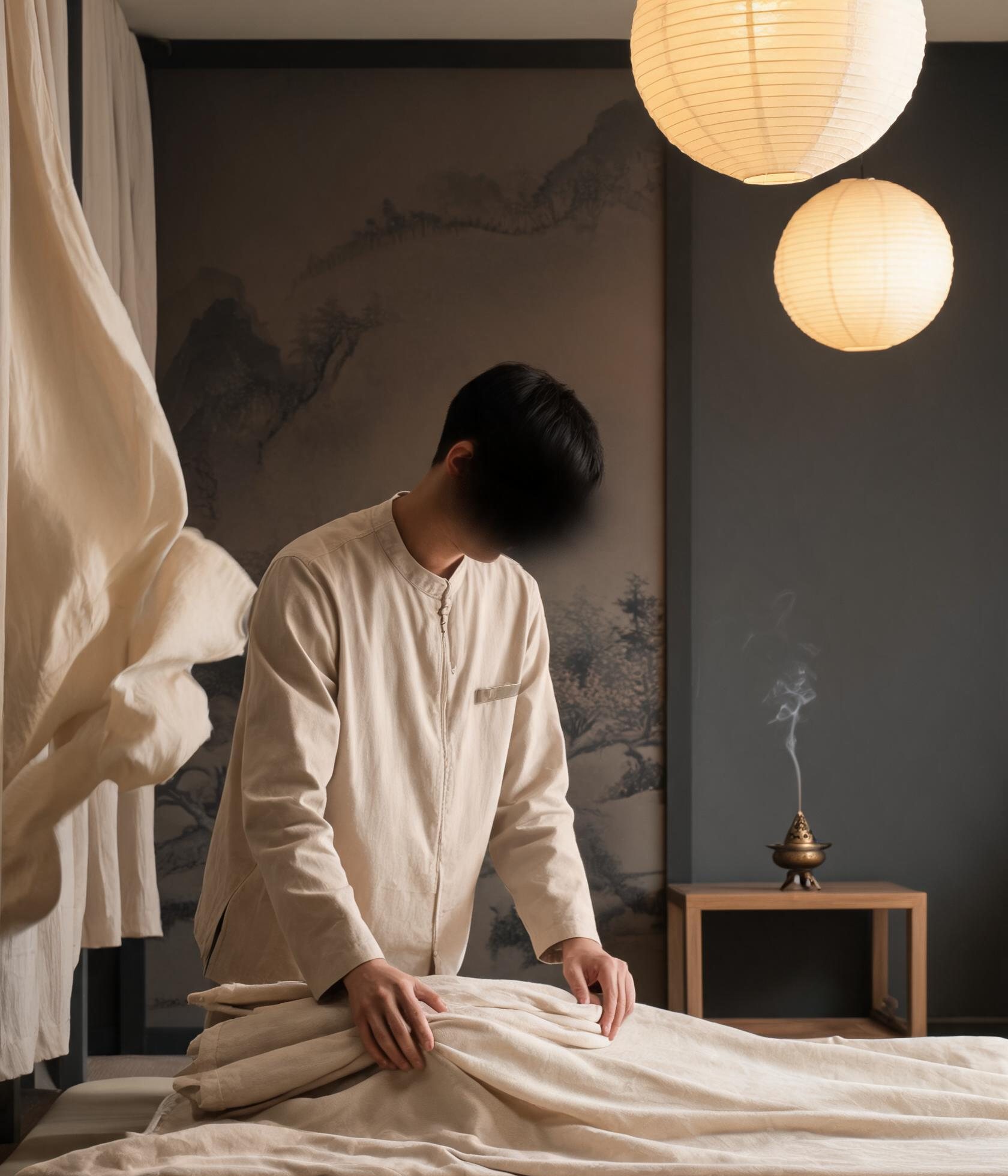 杭州抓龙筋体验馆 听澜老师素色制服肖像